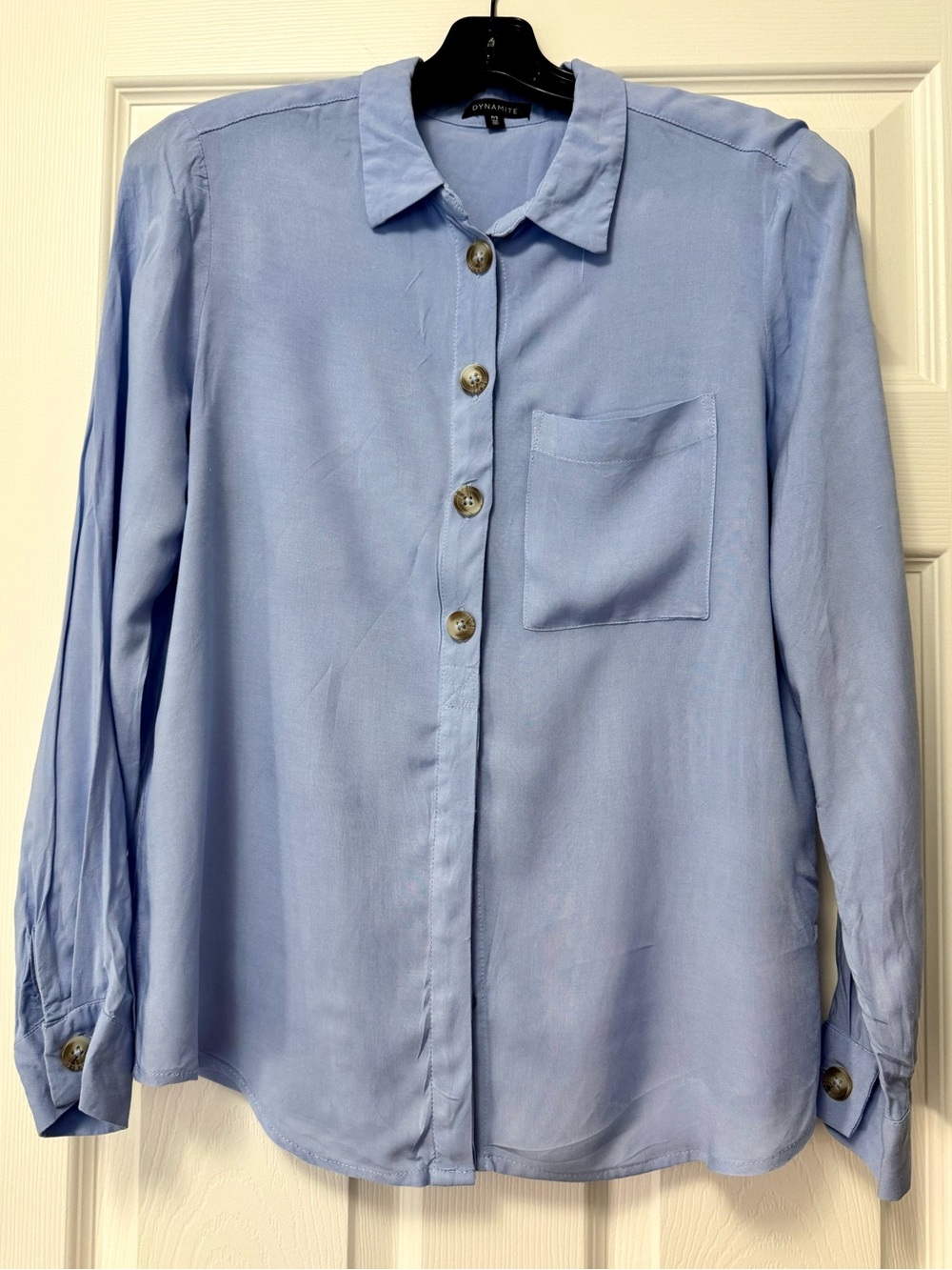 Dynamite Light Blue Button-Down Blouse